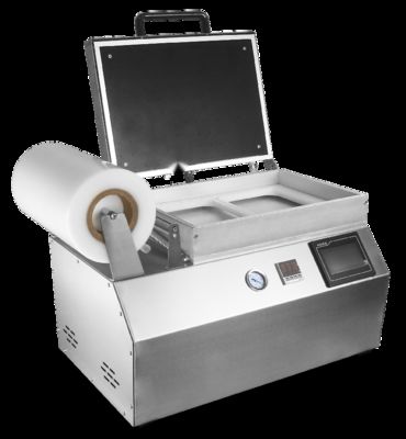 Touchscreen Control Hand Pressed Plastic Tray Vacuum Skin Sealing Machine DQ320VST with Food Grade 304 Stainless Steel