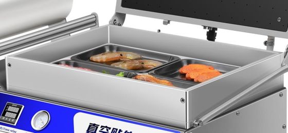 Hand Pressed Body Vacuum Skin Sealing Machine with Food Grade 304 Stainless Steel and 6061 Anodized Aluminum Mold for Fast Food Trays