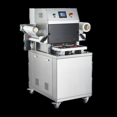 Volledig automatische vacuümhuidsluitmachine DQ330VSL met voedselkwaliteit 304 roestvrij staal en 6061 geanodiseerde aluminiumvorm voor MAP-verpakkingen