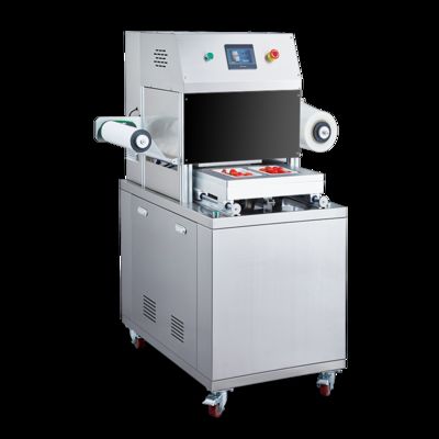 Commerciële automatische tray sealer DQ305L-E met voedselkwaliteit roestvrij staal en 6061 geanodiseerd aluminium mal voor verpakkingen in gemodificeerde atmosfeer