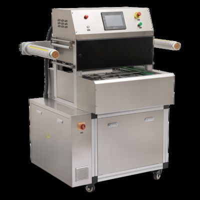 Gemodificeerde Atmosfeer Volautomatische Ketting Gemodificeerde Atmosfeer Plastic Tray Sealer DQ580SAT-E Hoge Kwaliteit Tray Sealer Machine