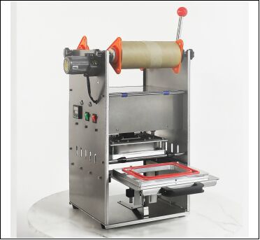 Elektrische half-automatische handmatige melk thee afdichting machine met voedsel-grade roestvrij staal lichaam en 6061 geanodiseerde aluminium mal