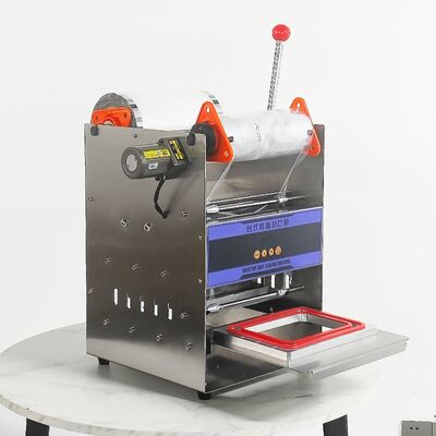 Elektrische handmatige melkthee afdichtingsmachine DF2014T-M met food-grade roestvrijstalen behuizing en 6061 geanodiseerde aluminium mal