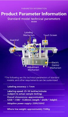 Full Automatic Round Bottle, square Bottle, Flat Bottle, Various Bottle Types,  Glass Bottles Applicable Labeling Machine CH-302D1